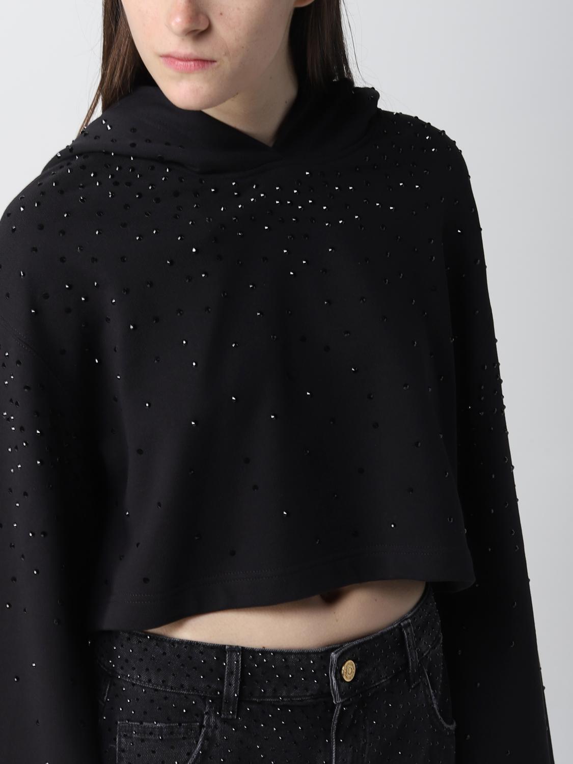 BLUMARINE FELPA: Felpa Blumarine in cotone con strass, Nero - Img 5