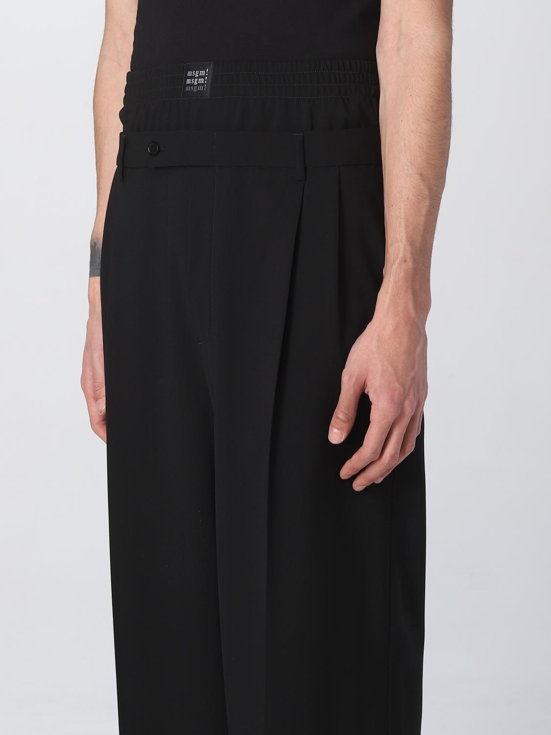 MSGM PANTS: MSGM pants in stretch virgin wool, Black - Img 4