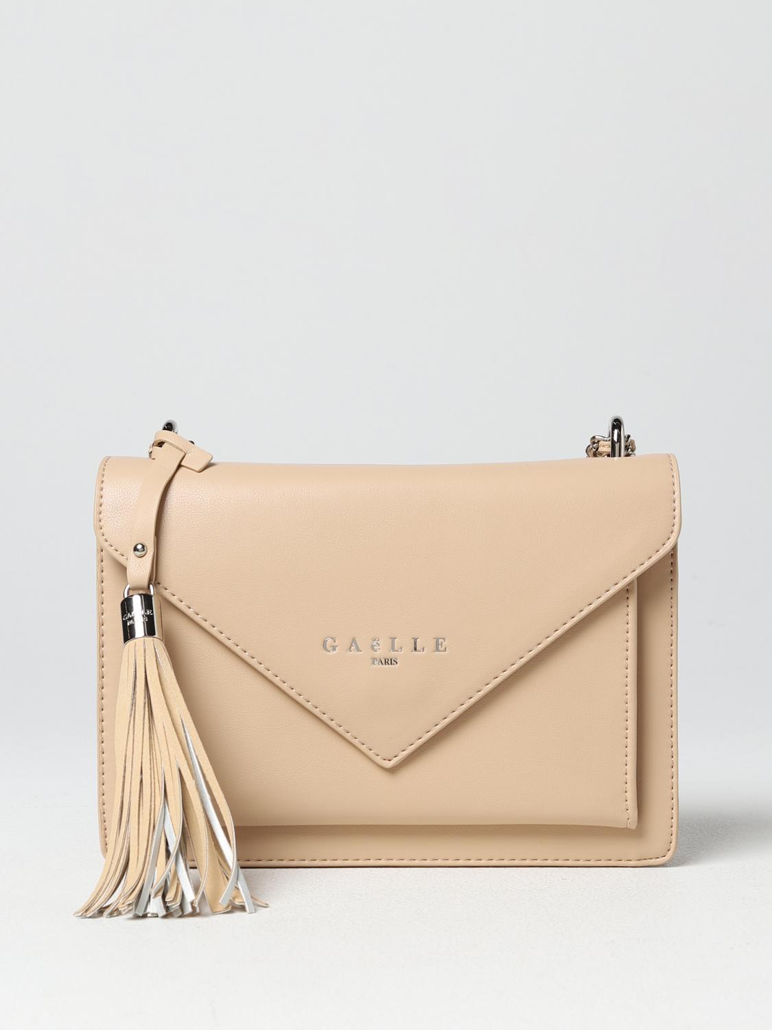 GAËLLE PARIS BORSA A SPALLA: Borsa Gaëlle Paris in pelle sintetica, Beige - Img 1