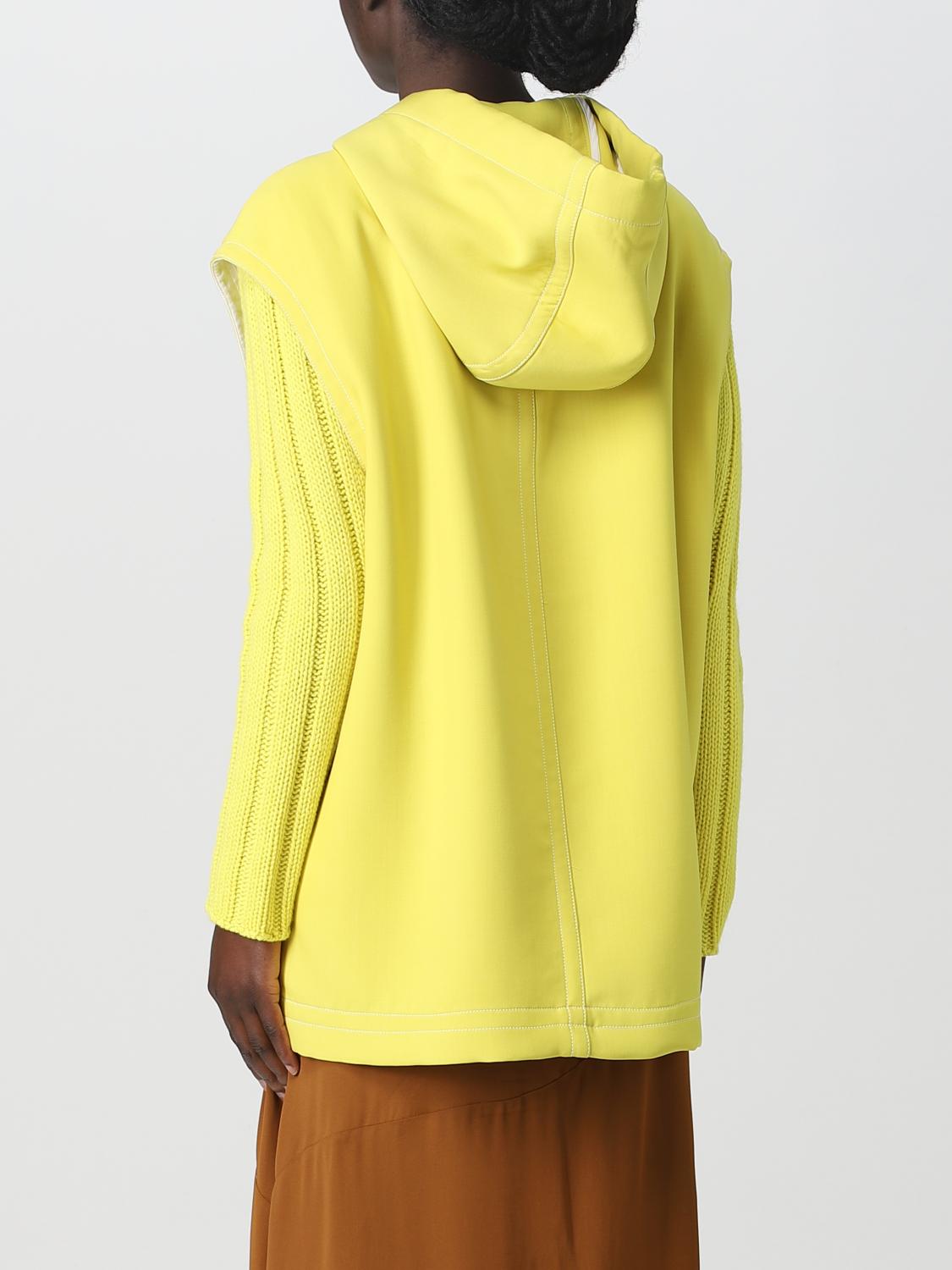 コート FABIANA FILIPPI Fabiana Filippi Coats Yellow FABIANA FILIPPI: silk jacket with print - Yellow | Fabiana