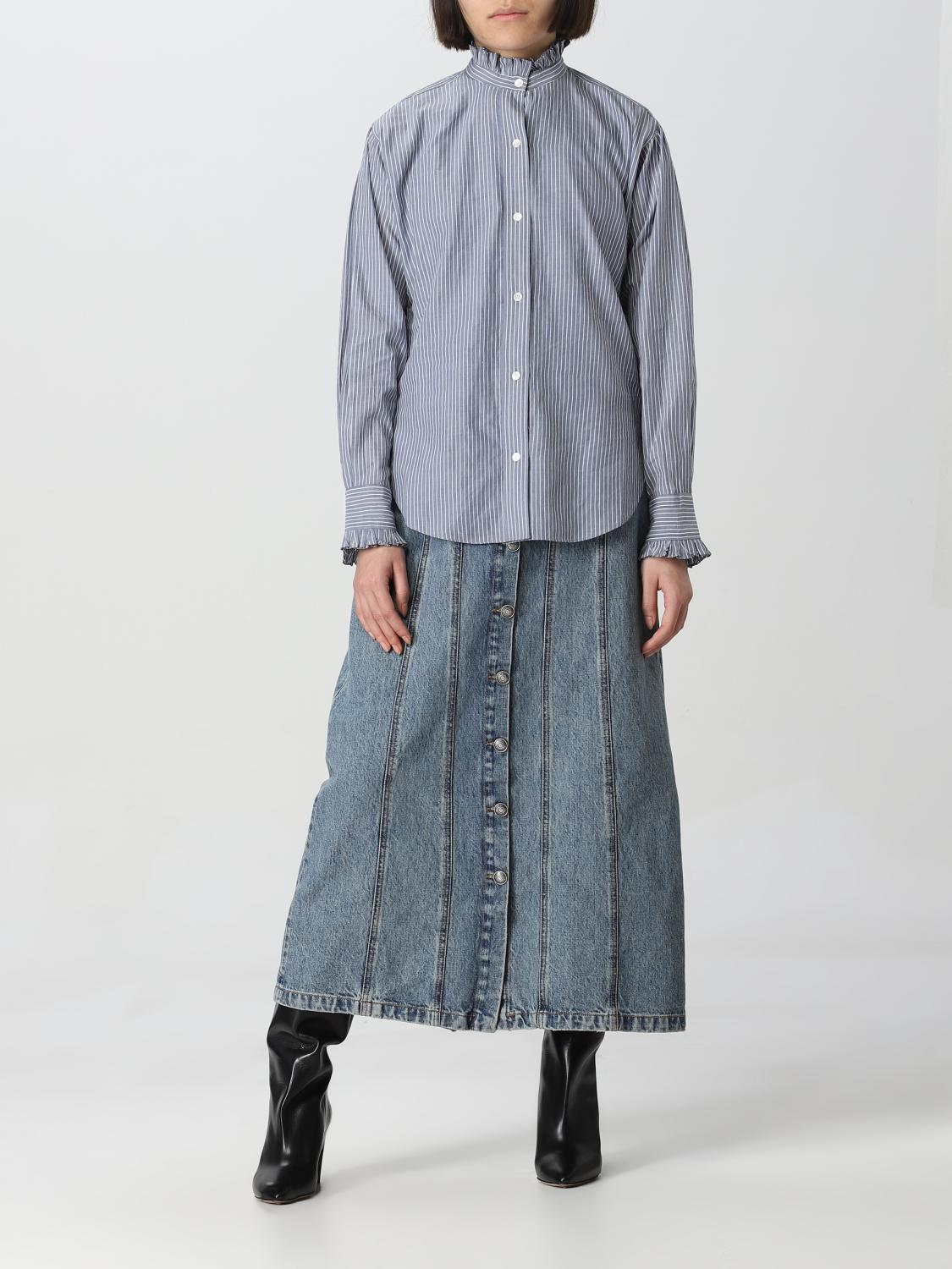 ISABEL MARANT ETOILE CAMISA: Camisa mujer Isabel Marant Etoile, Azul Oscuro - Img 2