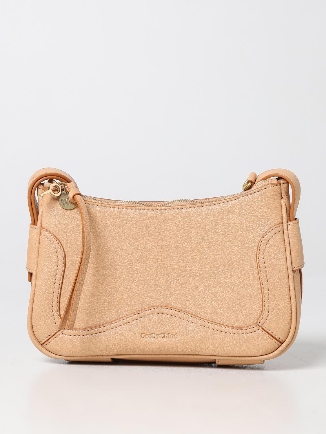 SEE BY CHLOÉ BORSA A SPALLA: Borsa See by Chloé in pelle a grana, Cammello - Img 1