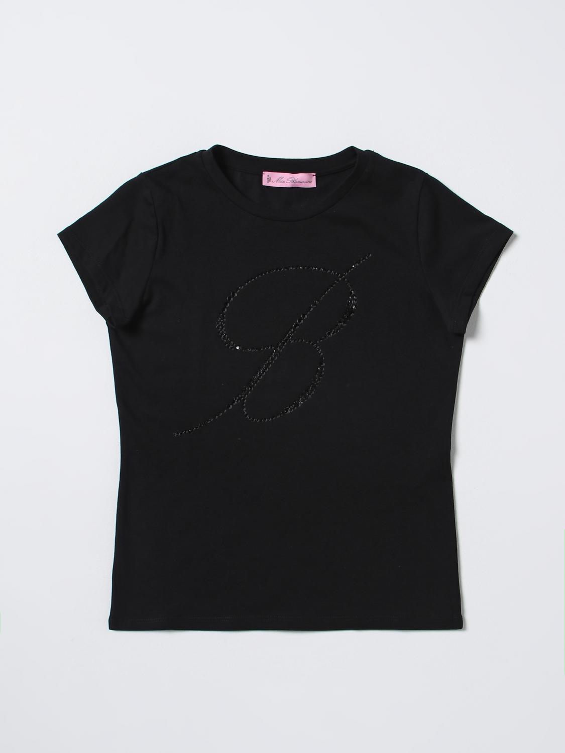 MISS BLUMARINE T-SHIRT: T-shirt kids Miss Blumarine, Black - Img 1