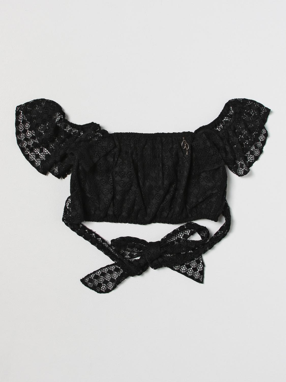 MISS BLUMARINE TOP: Top niños Miss Blumarine, Negro - Img 1