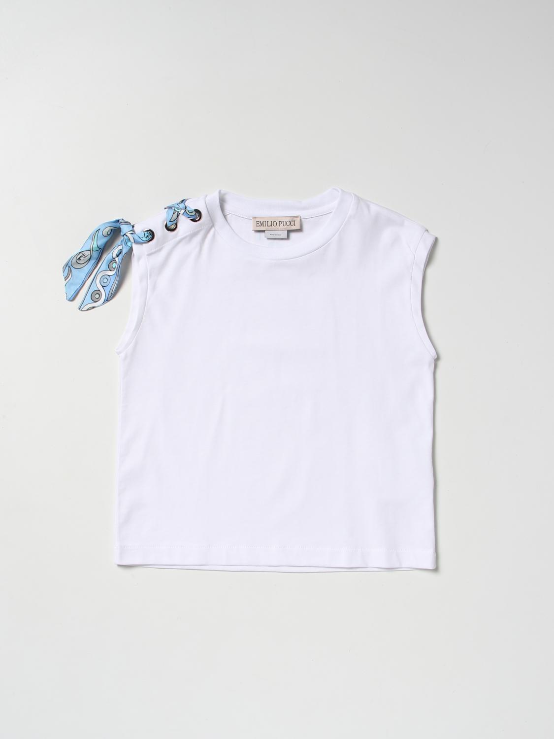 PUCCI CAMISETA: Camisetas niños Pucci Junior, Blanco - Img 1