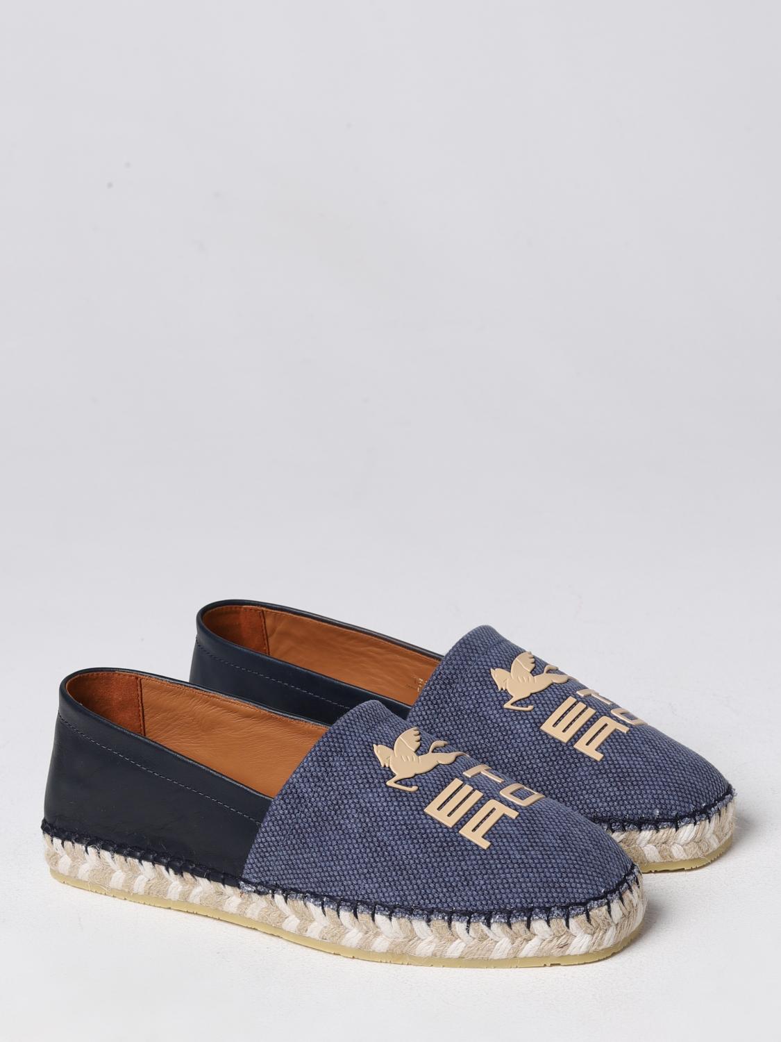 ETRO ESPADRILLE: Etro espadrilles in canvas and leather with logo, Navy - Img 2