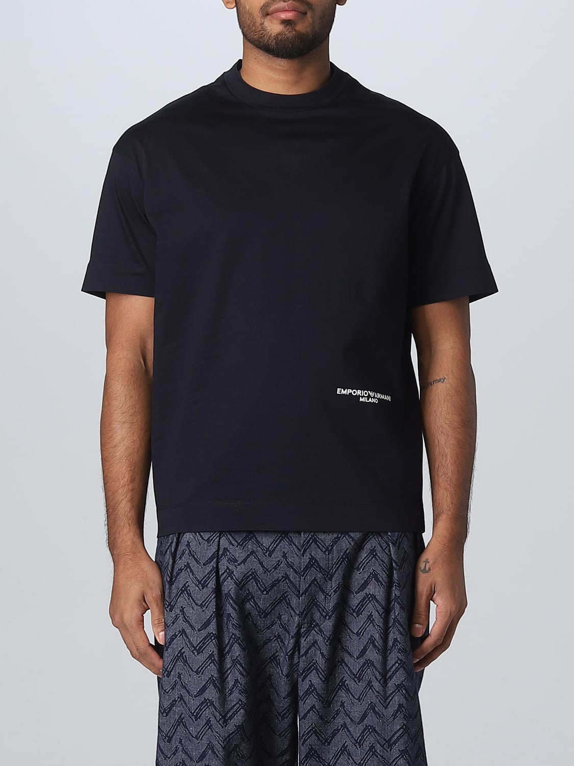EMPORIO ARMANI T-SHIRT: T-shirt Emporio Armani in cotone, Blue Navy - Img 1