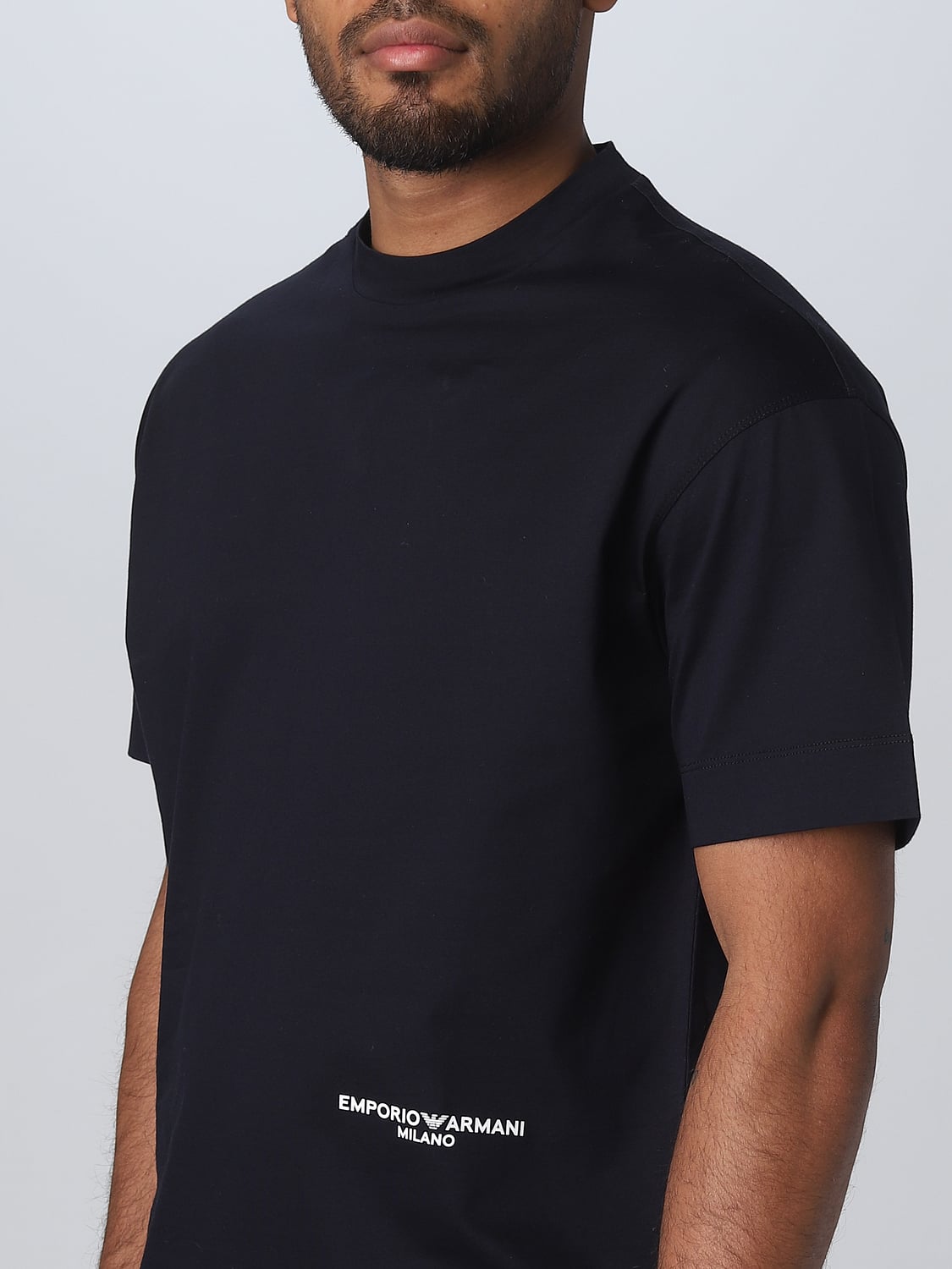 EMPORIO ARMANI T-SHIRT: T-shirt Emporio Armani in cotone, Blue Navy - Img 3