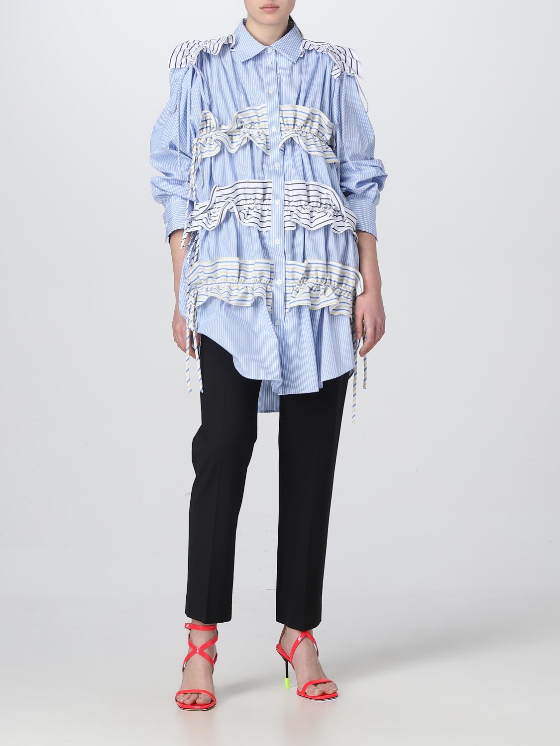 MSGM シャツ: シャツ レディース MSGM, スカイブルー - Img 2