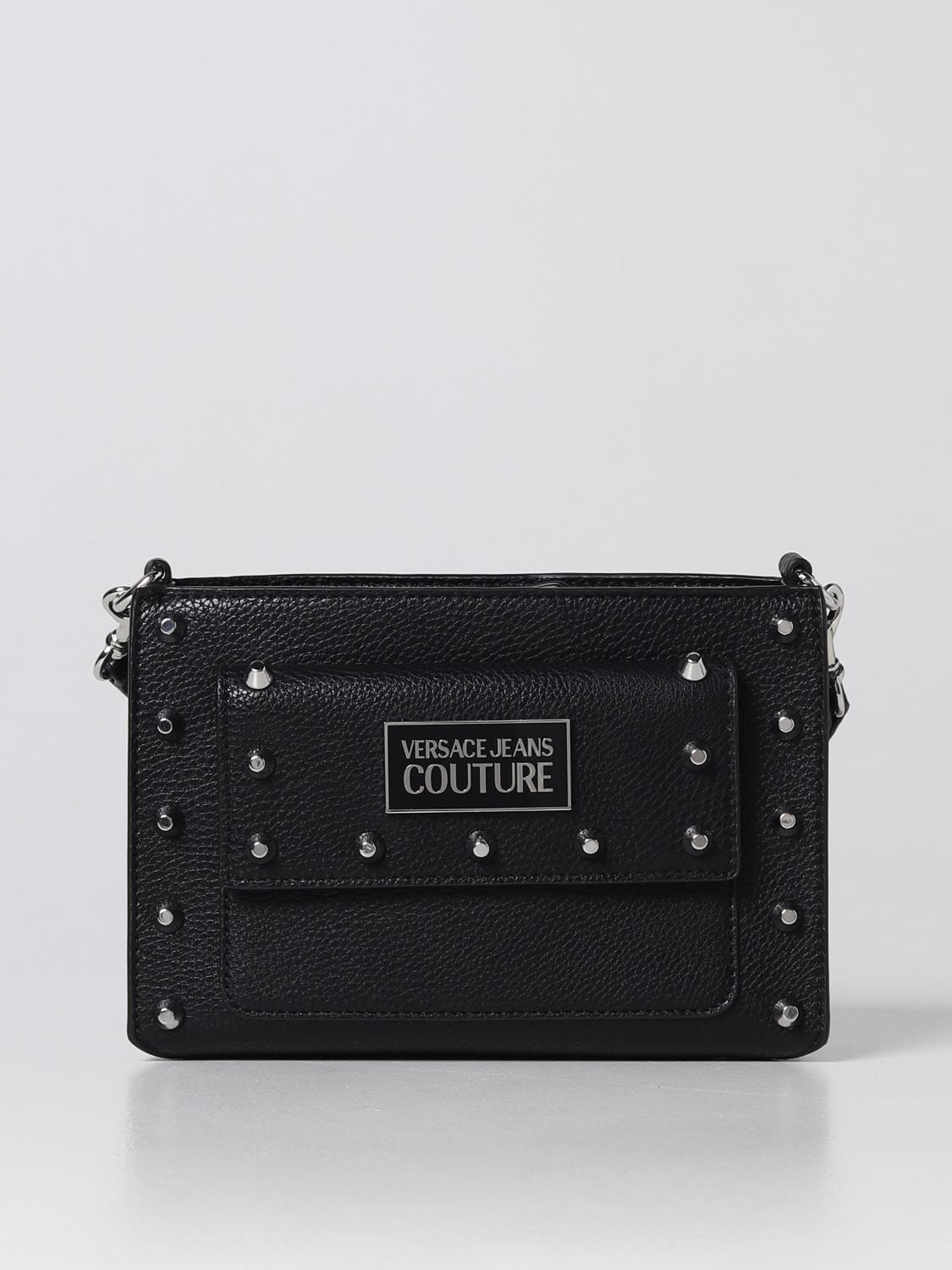 VERSACE JEANS COUTURE BORSA A TRACOLLA: Borsa Versace Jeans Couture in similpelle a grana, Nero - Img 1