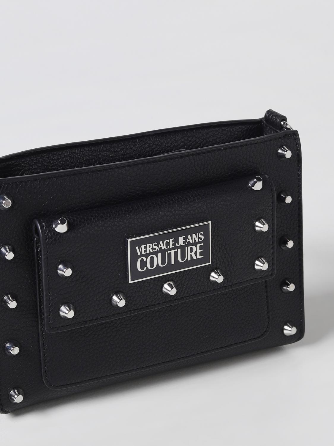 VERSACE JEANS COUTURE BORSA A TRACOLLA: Borsa Versace Jeans Couture in similpelle a grana, Nero - Img 3