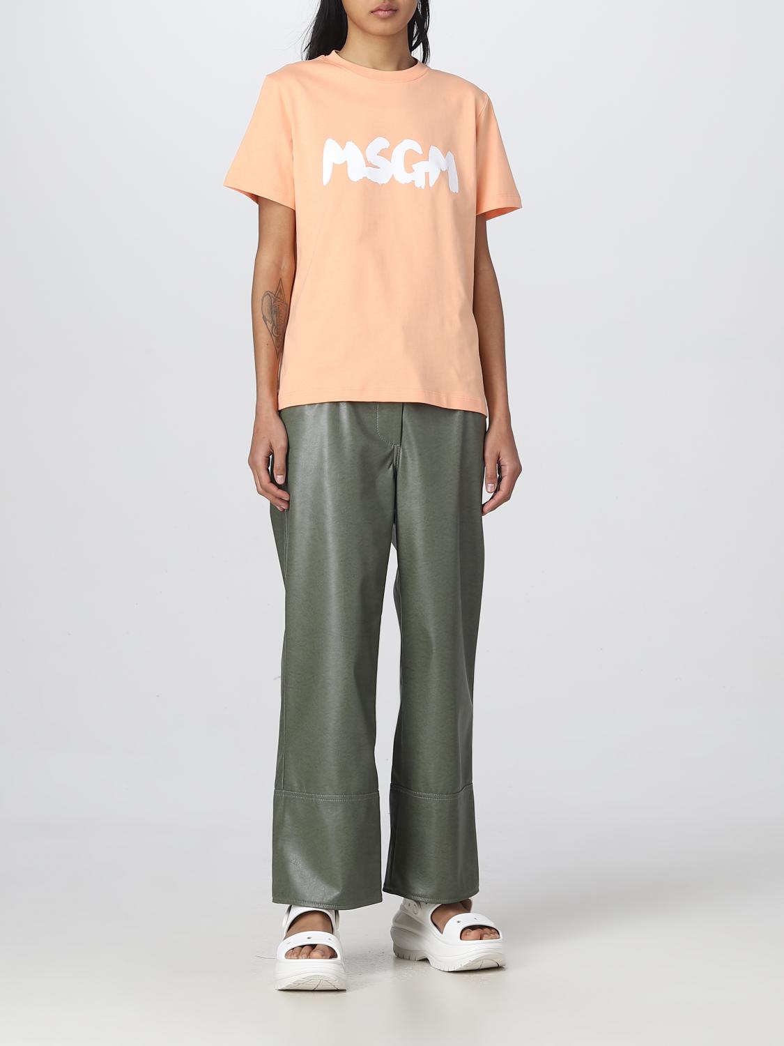 MSGM PANTS: MSGM leather pants, Military - Img 2