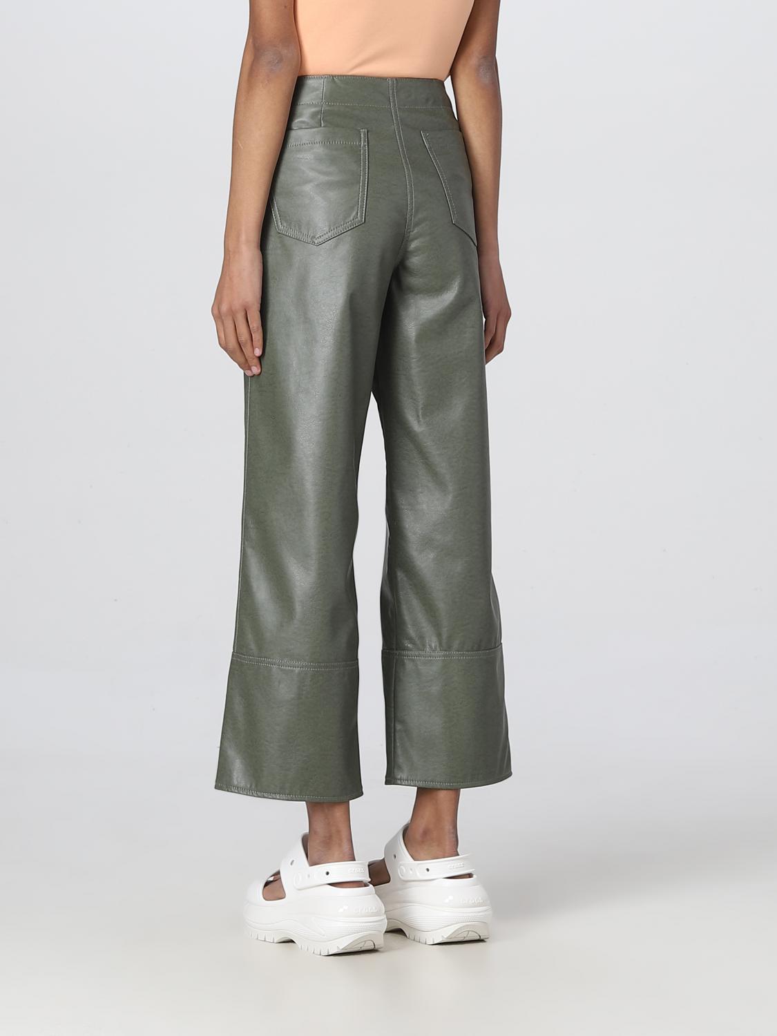 MSGM PANTS: MSGM leather pants, Military - Img 3