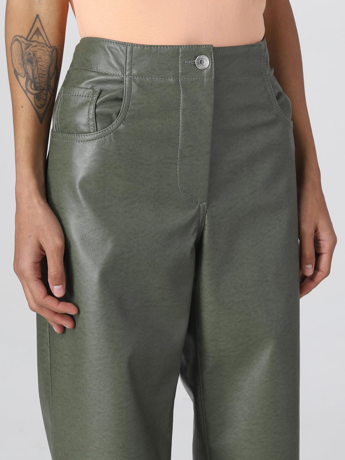 MSGM PANTS: MSGM leather pants, Military - Img 4