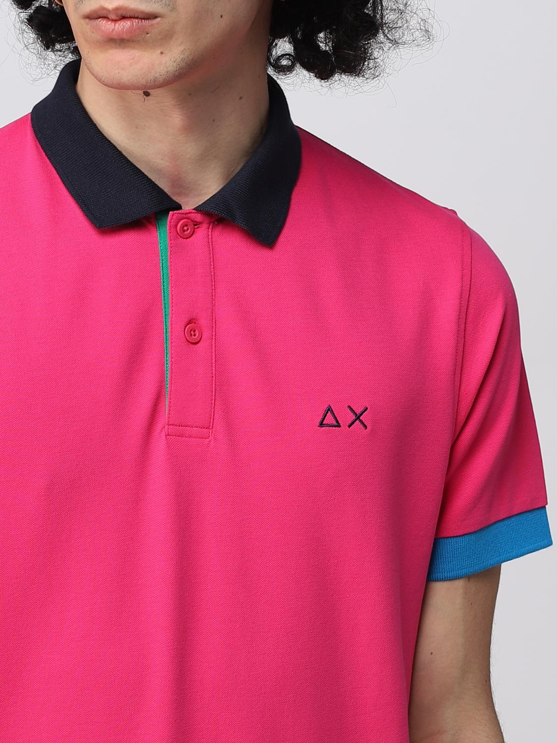 SUN68 POLO: Polo Sun 68 in misto cotone, Fuxia - Img 3