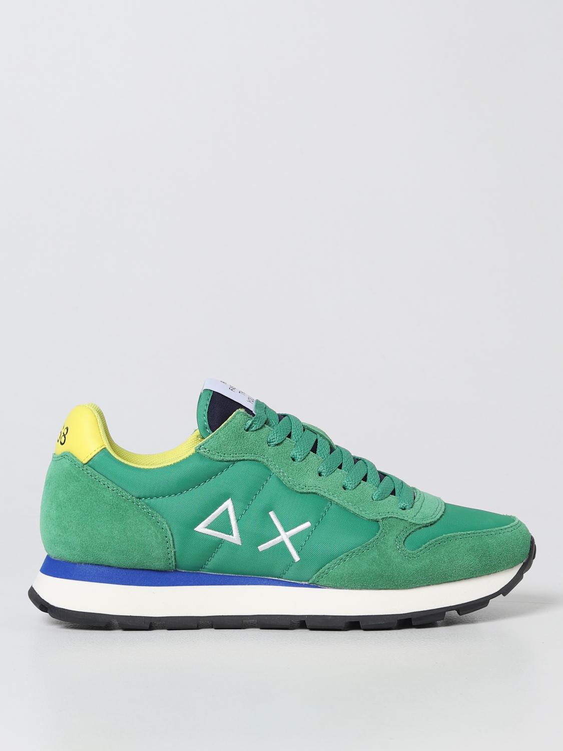 SUN68 SNEAKERS: Sneakers Tom Sun 68 in suede e nylon, Verde - Img 1