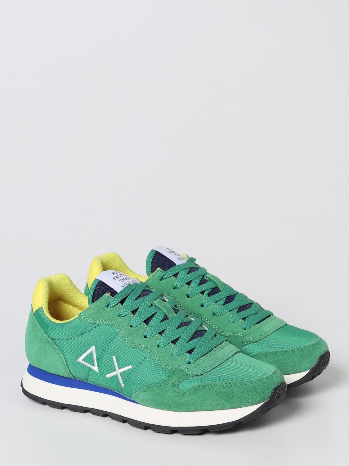 SUN68 SNEAKERS: Sneakers Tom Sun 68 in suede e nylon, Verde - Img 2