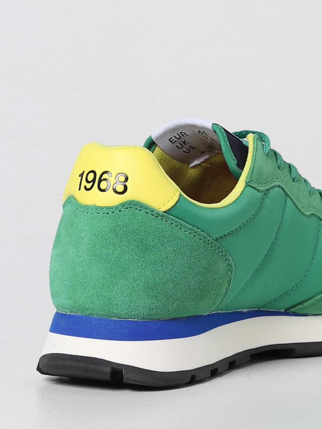 SUN68 SNEAKERS: Sneakers Tom Sun 68 in suede e nylon, Verde - Img 3