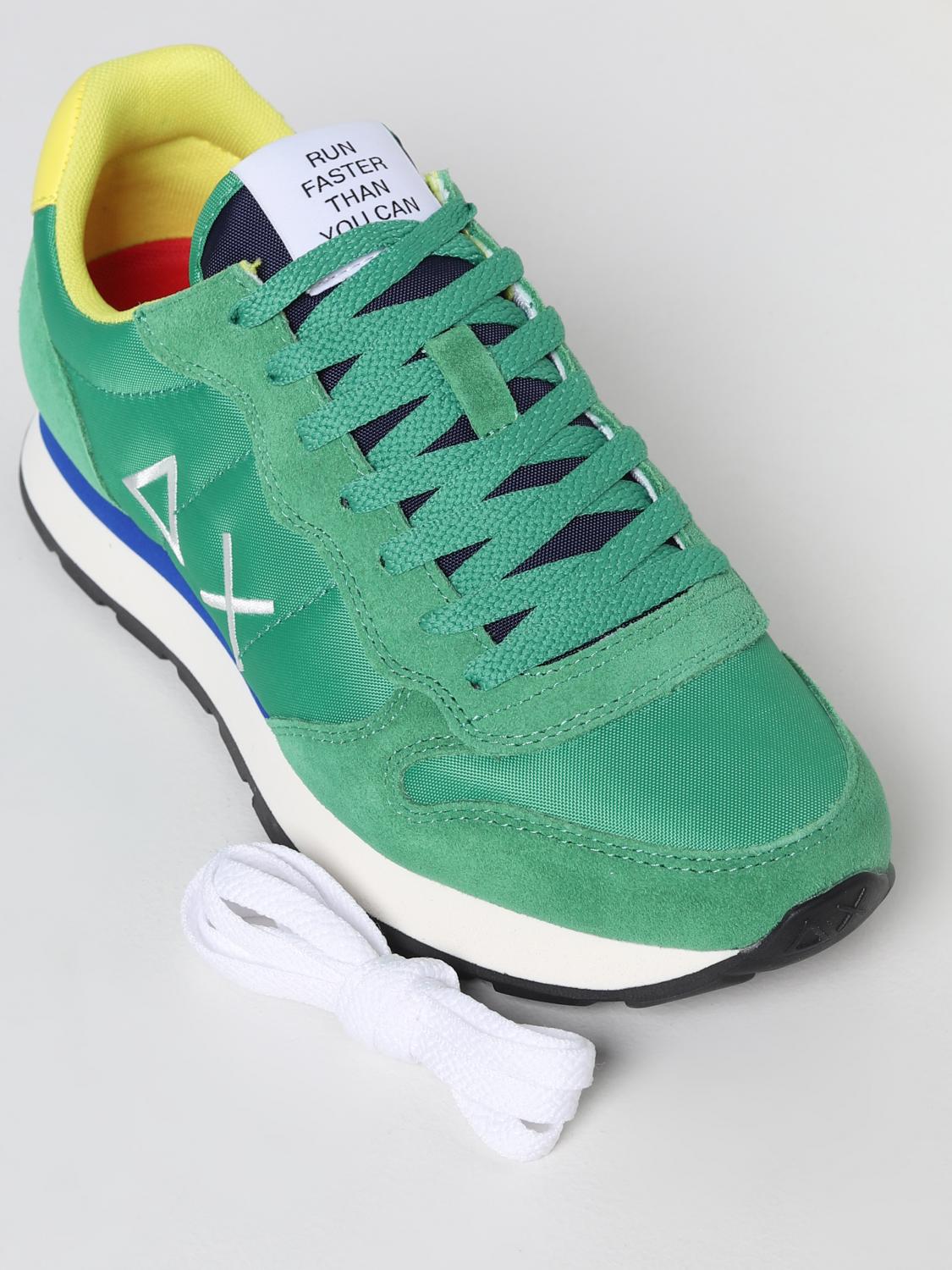 SUN68 SNEAKERS: Sneakers Tom Sun 68 in suede e nylon, Verde - Img 4