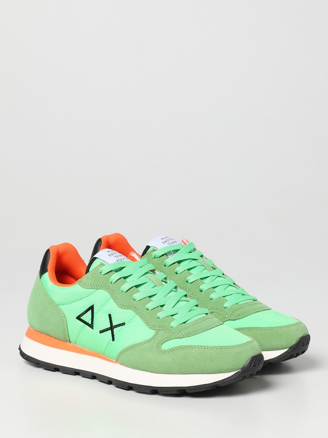 SUN68 SNEAKERS: Sneakers Tom Sun 68 in suede e nylon, Verde Acido - Img 2