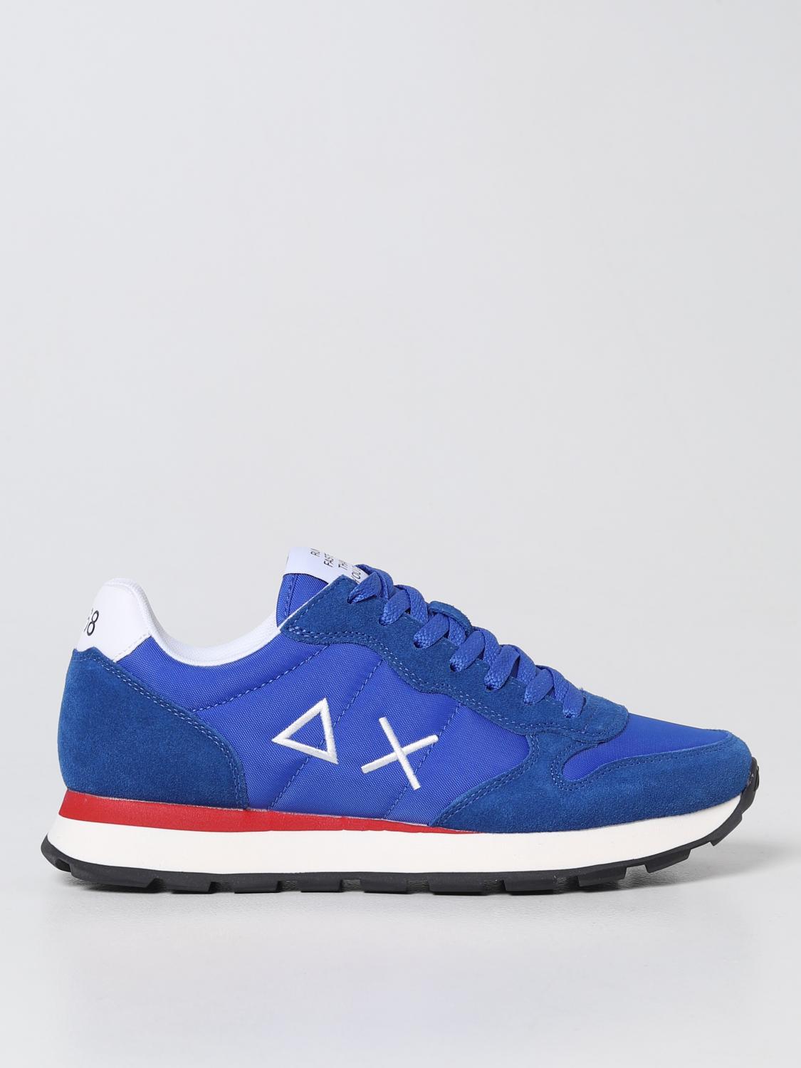 SUN68 SNEAKERS: Sneakers Tom Sun 68 in suede e nylon, Royal - Img 1