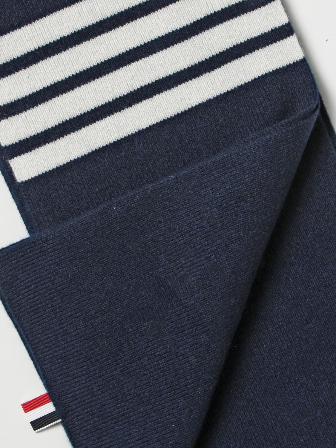 THOM BROWNE BUFANDA: Bufanda hombre Thom Browne, Azul Oscuro - Img 3