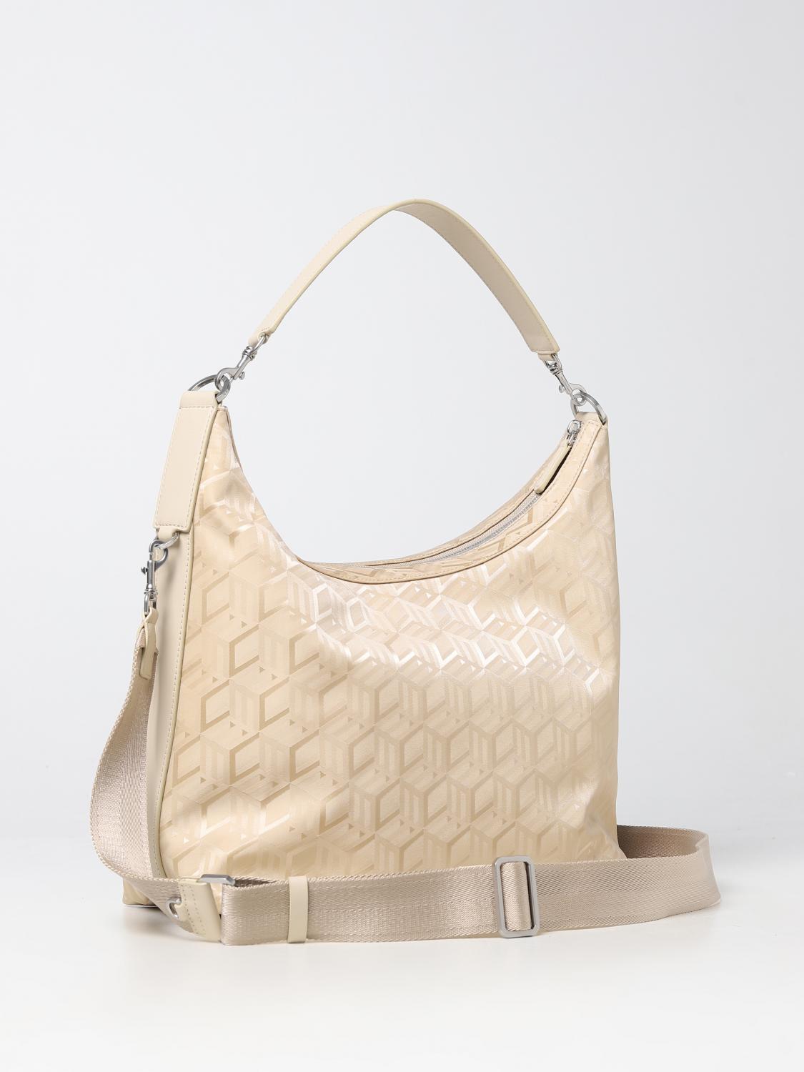 MCM BORSA A SPALLA: Borsa Aren MCM in nylon jacquard , Ecru - Img 2