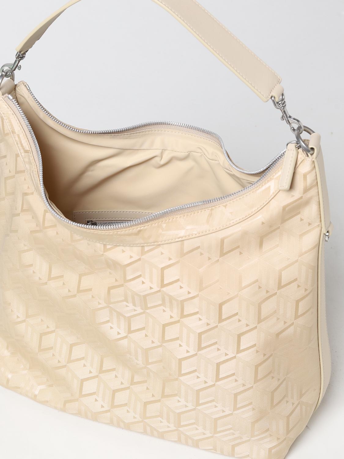 MCM BORSA A SPALLA: Borsa Aren MCM in nylon jacquard , Ecru - Img 3