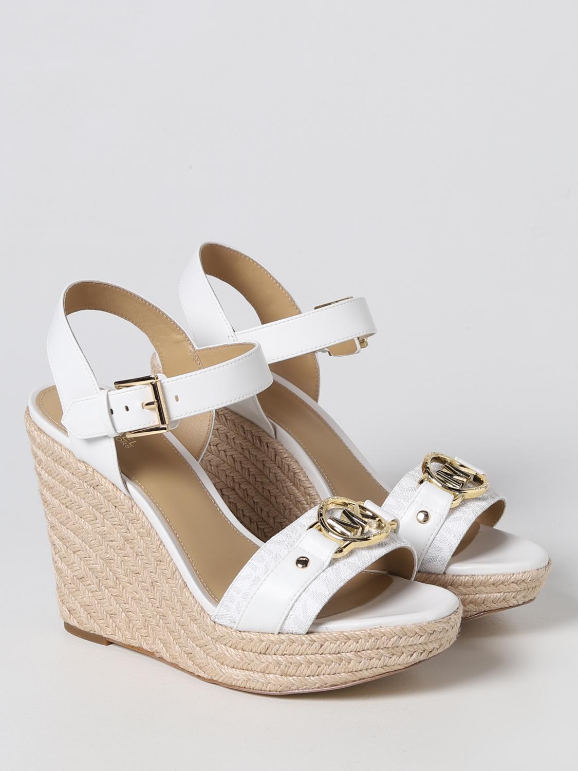 MICHAEL KORS: Rory sandals in synthetic leather White Michael