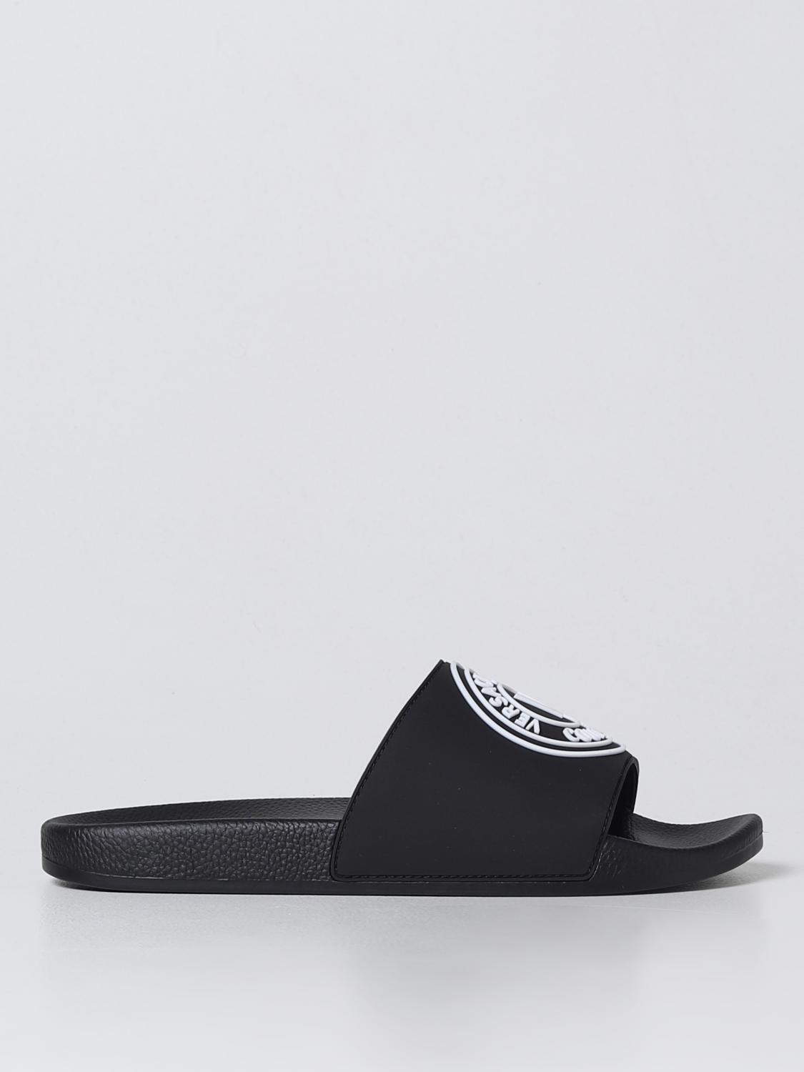 VERSACE JEANS COUTURE SANDALS: Slides Versace Jeans Couture in rubber, Black - Img 1