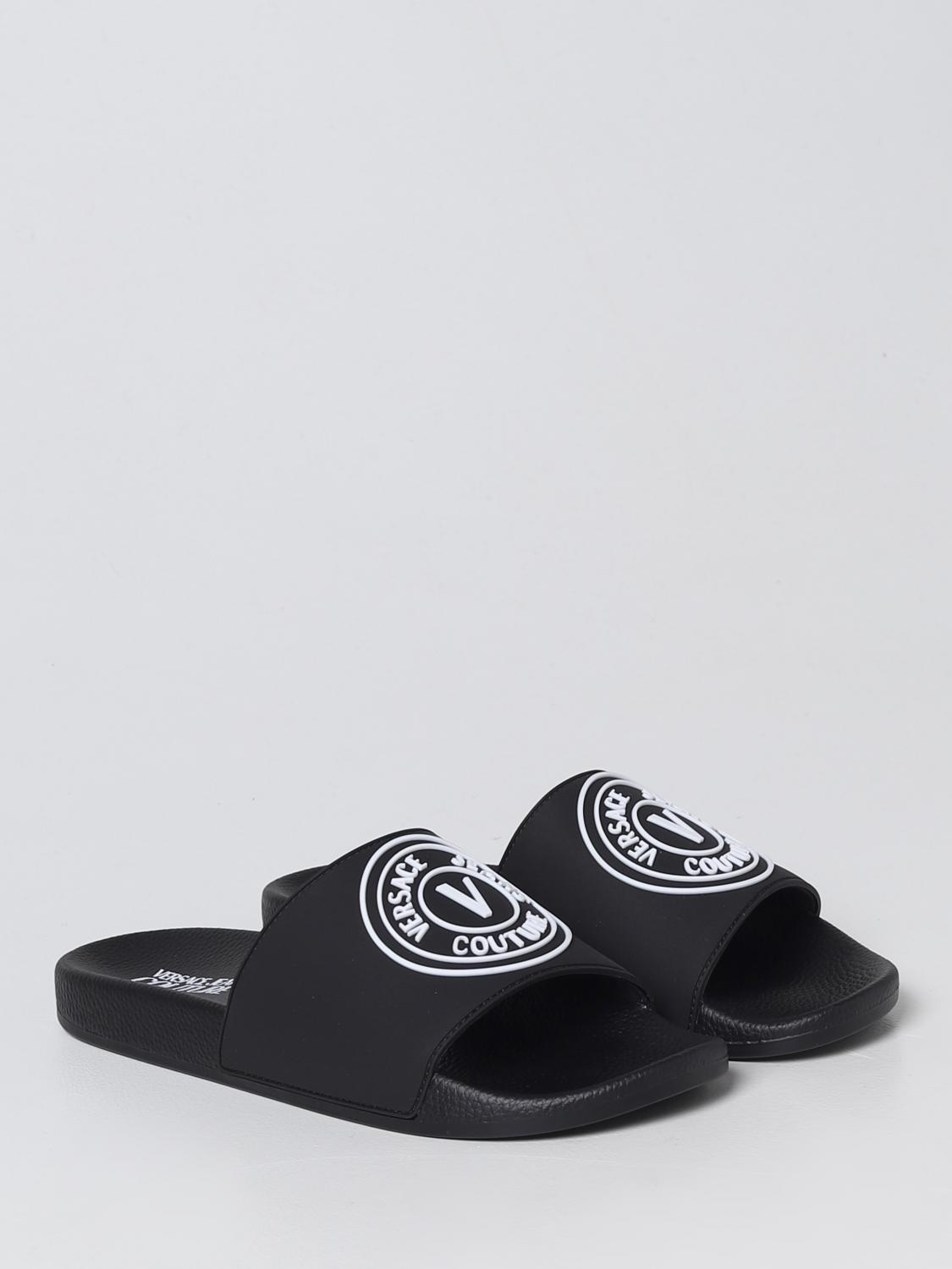 VERSACE JEANS COUTURE SANDALS: Slides Versace Jeans Couture in rubber, Black - Img 2