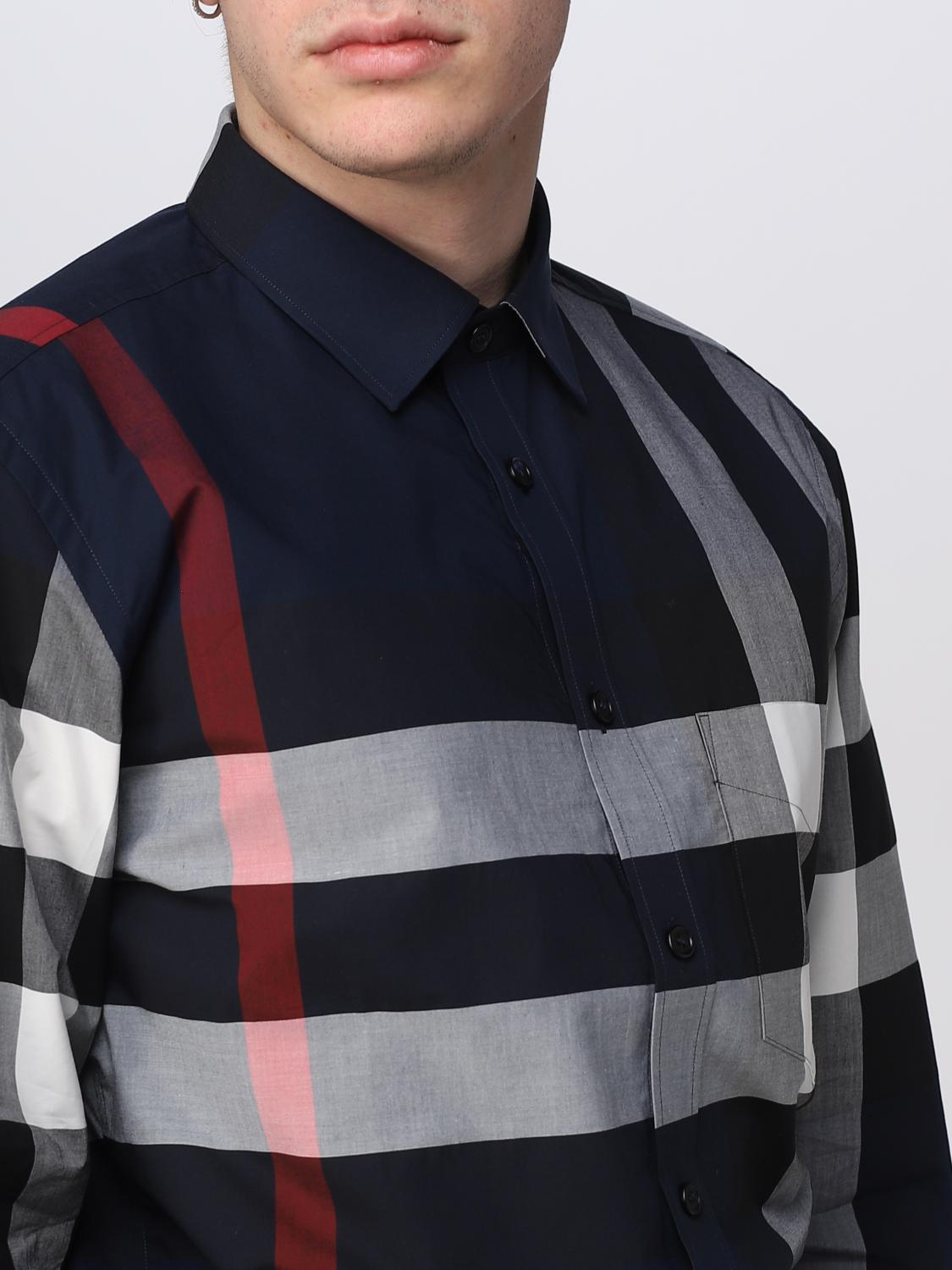 Burberry シャツ メンズ - ネイビー | 8018111 | GIGLIO.COM