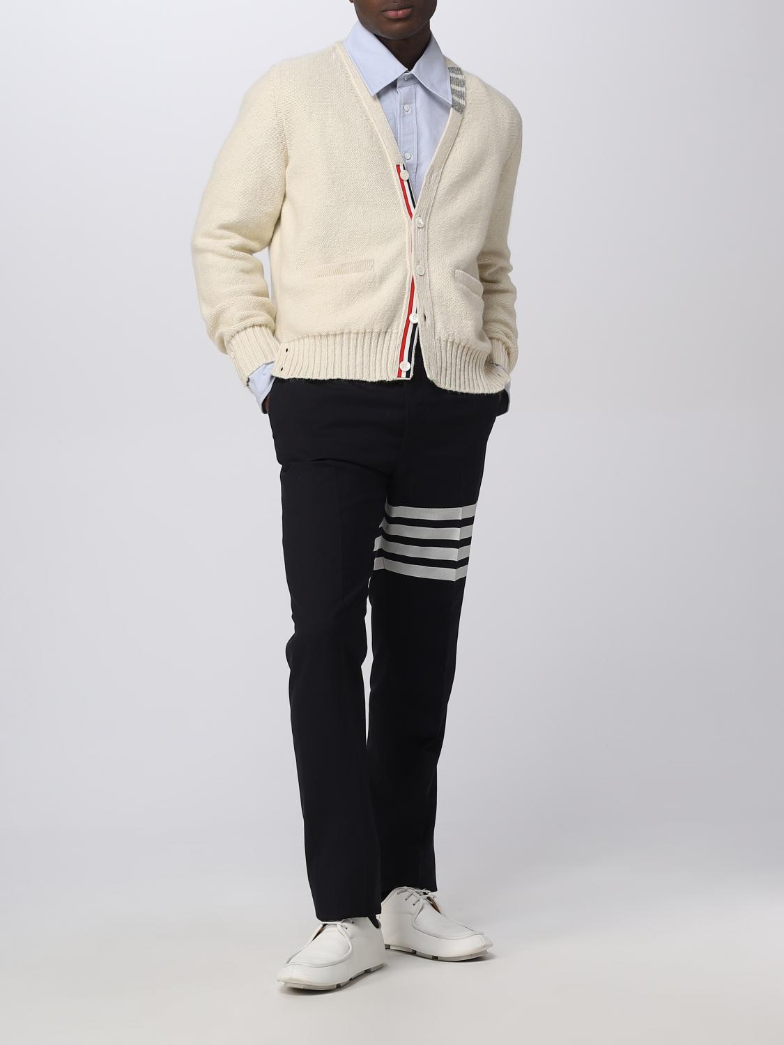 THOM BROWNE CARDIGAN: Thom Browne wool blend cardigan, White - Img 2