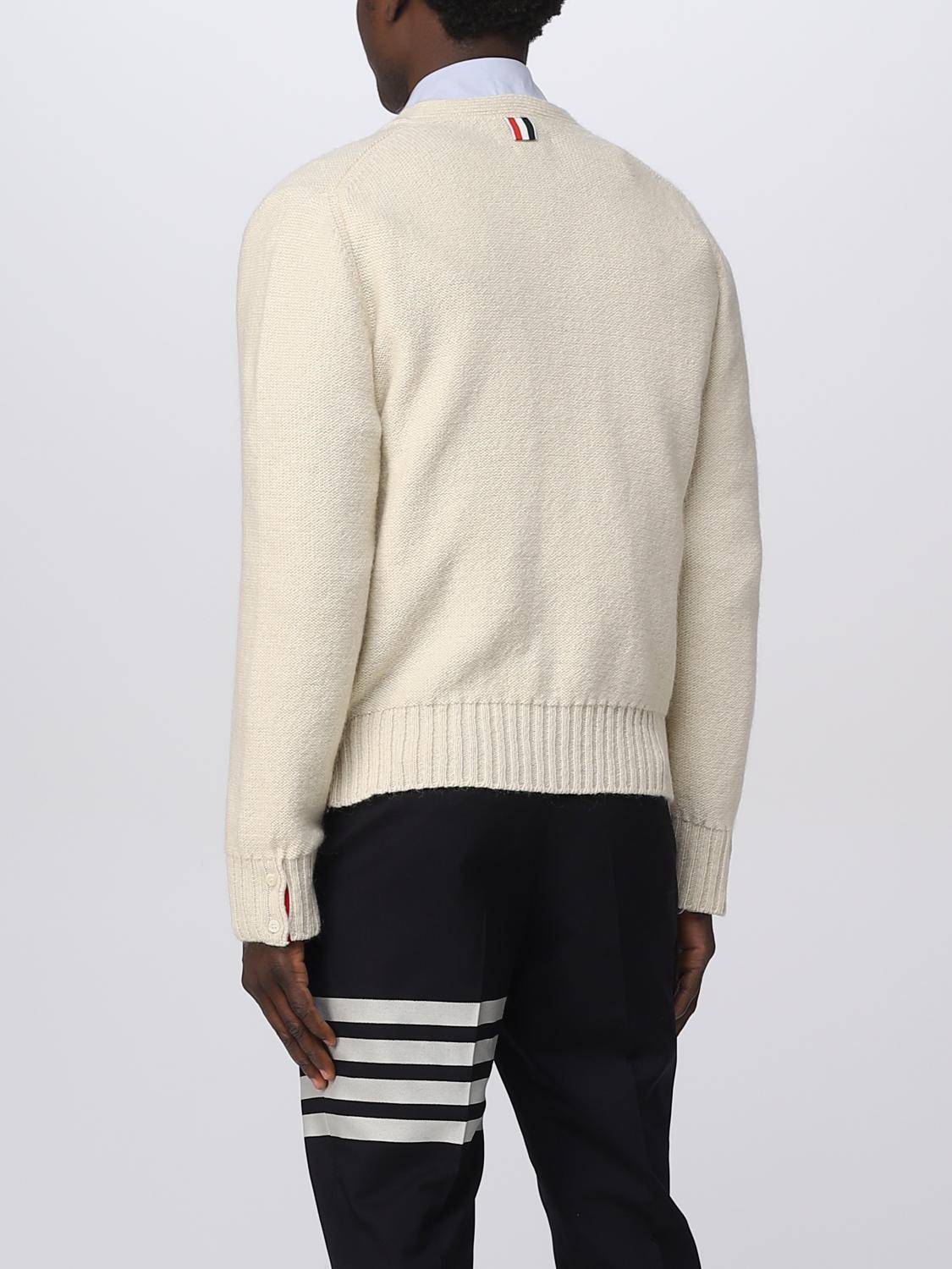 THOM BROWNE CARDIGAN: Thom Browne wool blend cardigan, White - Img 3