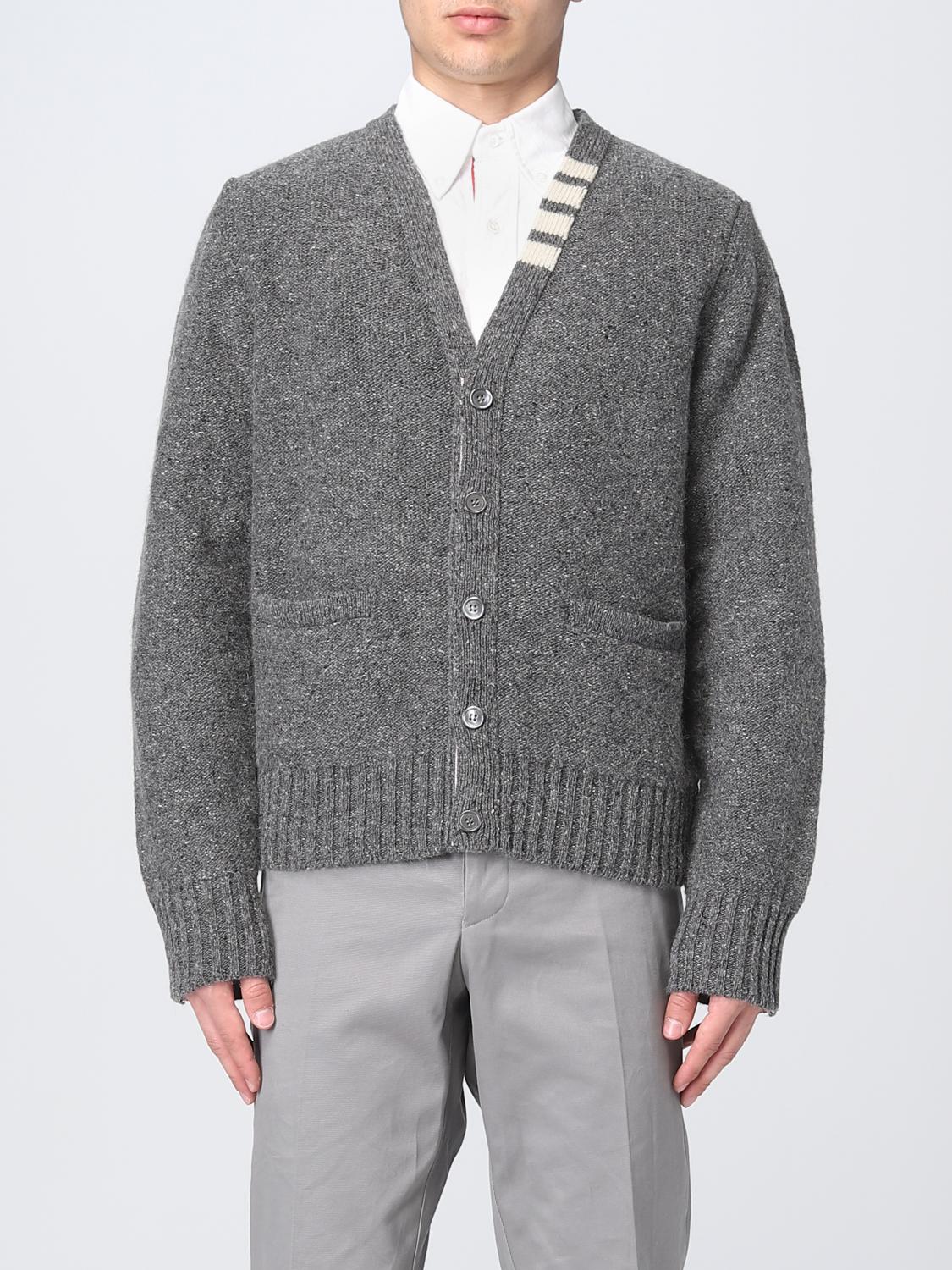 THOM BROWNE CARDIGAN: Thom Browne wool blend cardigan, Grey - Img 1