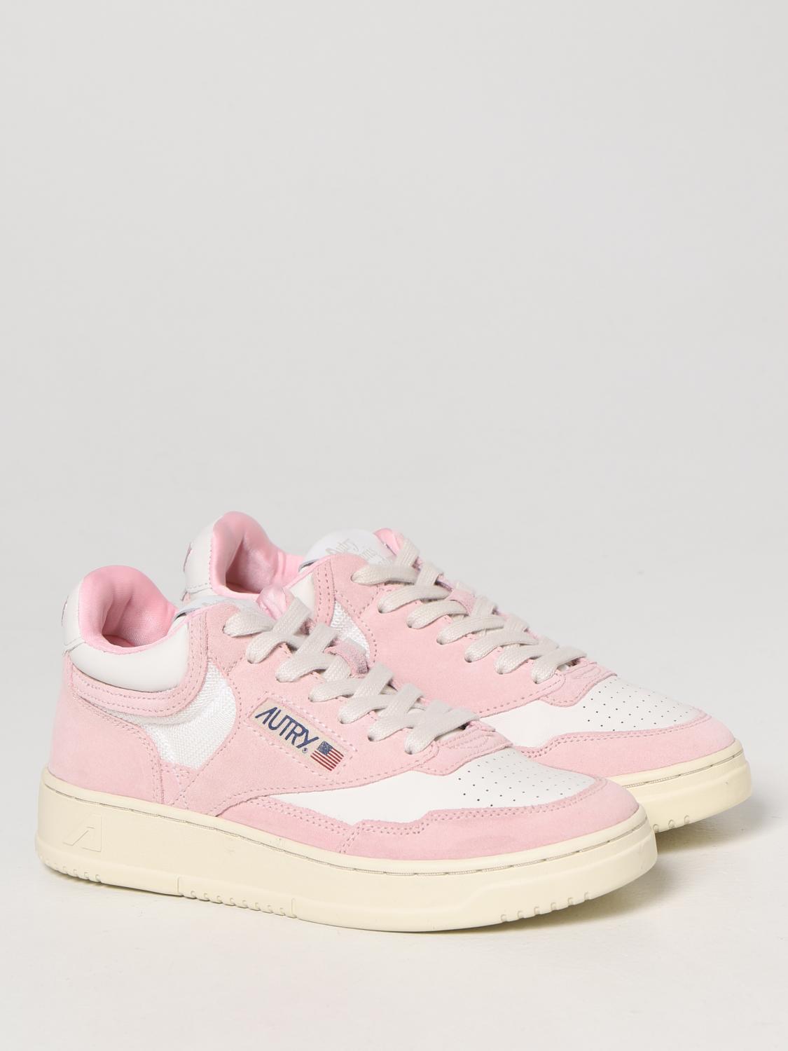 AUTRY SNEAKERS: Autry Open Mid sneakers in leather and mesh, Pink - Img 2