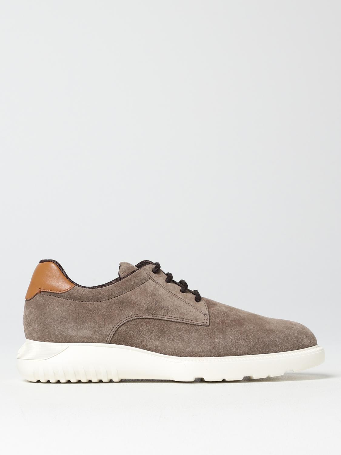 HOGAN SCARPE STRINGATE: Derby H600 Hogan in suede, Tortora - Img 1
