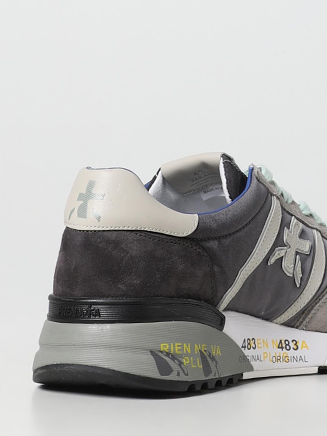 PREMIATA SNEAKERS: Sneakers Lander Premiata in camoscio e nylon degradè, Grigio - Img 3