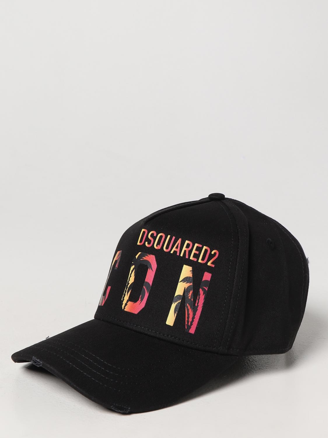 DSQUARED2 HAT: Icon Dsquared2 cap in cotton, Black - Img 1