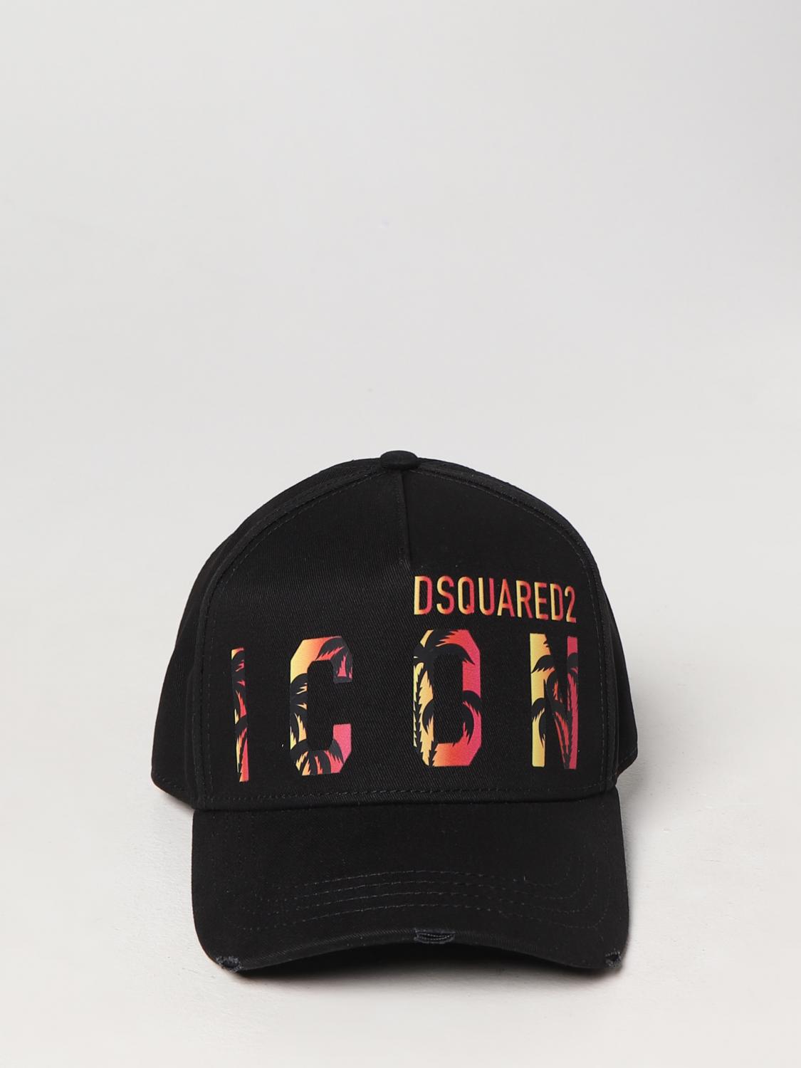 DSQUARED2 HAT: Icon Dsquared2 cap in cotton, Black - Img 2