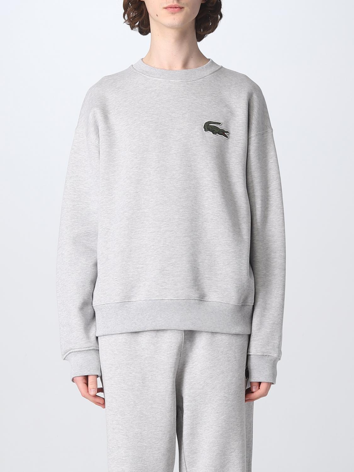 LACOSTE FELPA: Felpa tricolor Lacoste in cotone, Grigio - Img 1