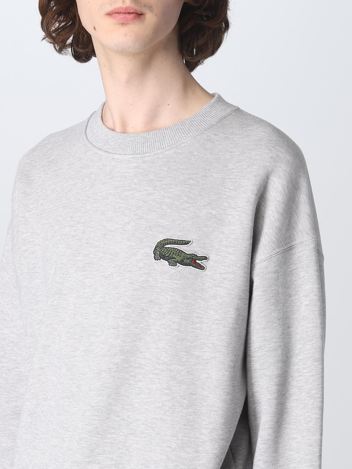 LACOSTE FELPA: Felpa tricolor Lacoste in cotone, Grigio - Img 4