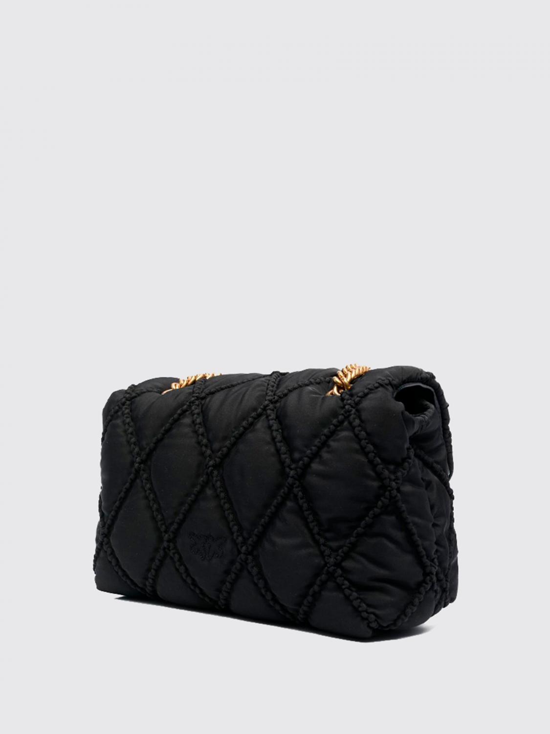 PINKO BORSA A TRACOLLA: Borsa Love Mini Puff Pinko in nylon trapuntato, Nero - Img 2