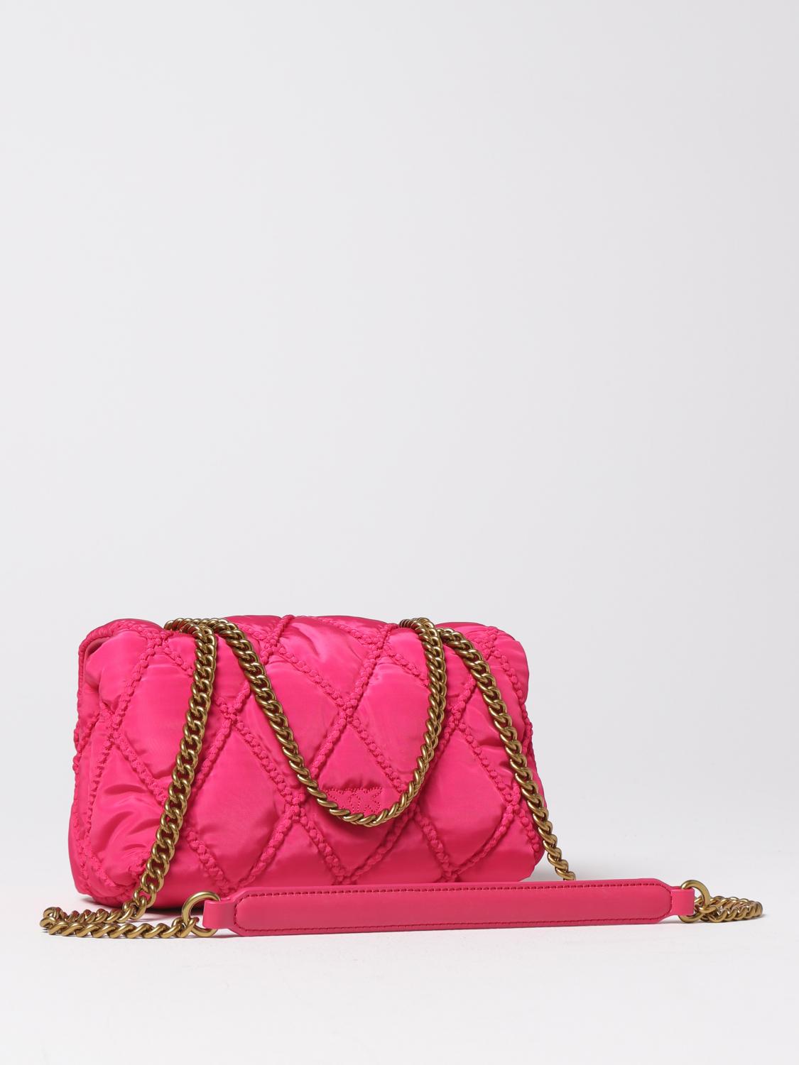 PINKO BORSA A TRACOLLA: Borsa Love Mini Puff Pinko in nylon trapuntato, Rosa - Img 2