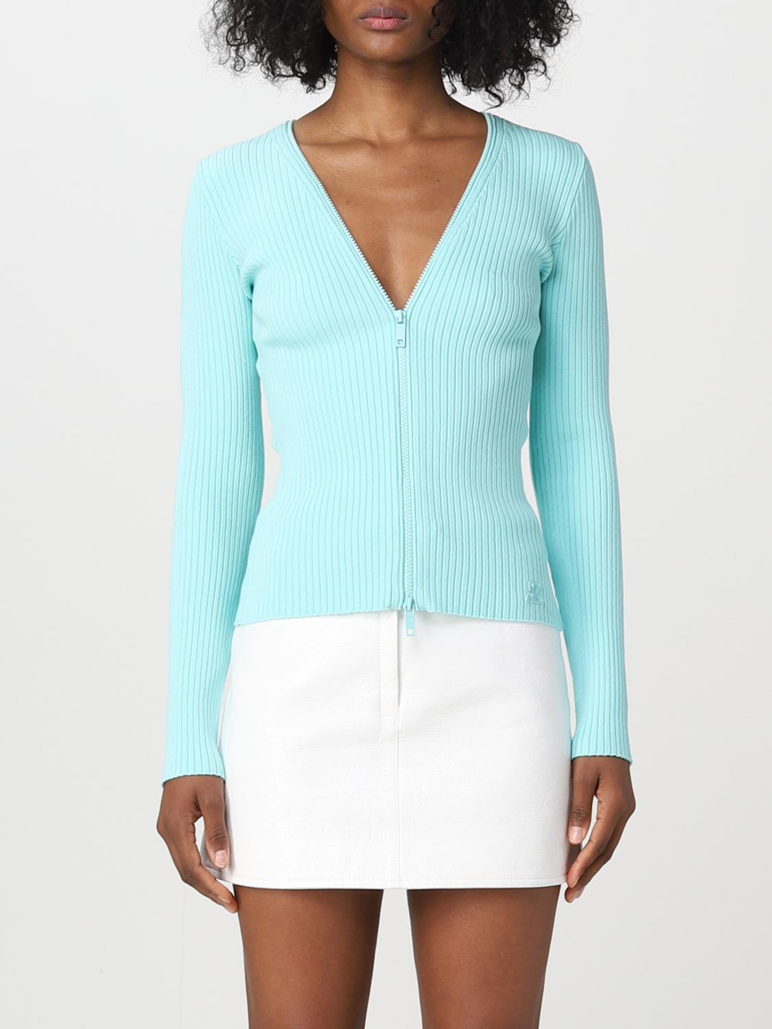 COURRÈGES JERSEY: Jersey mujer CourrÈges, Turquesa - Img 1