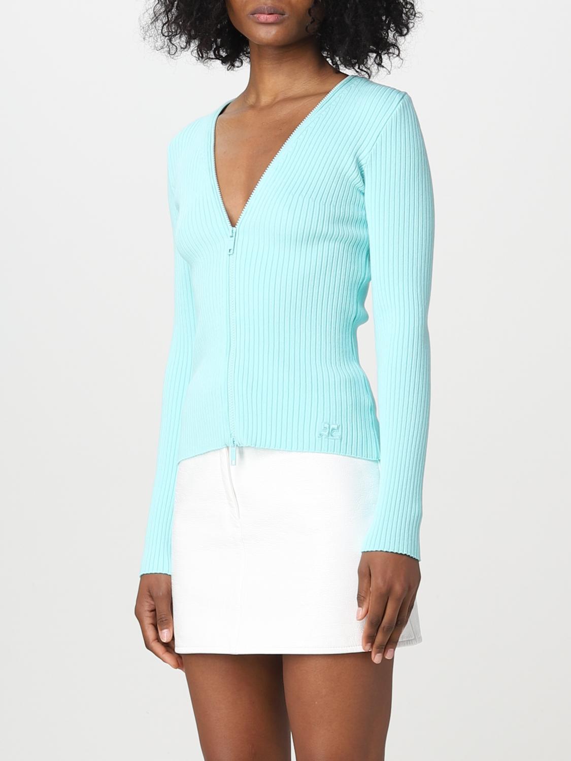 COURRÈGES JERSEY: Jersey mujer CourrÈges, Turquesa - Img 4