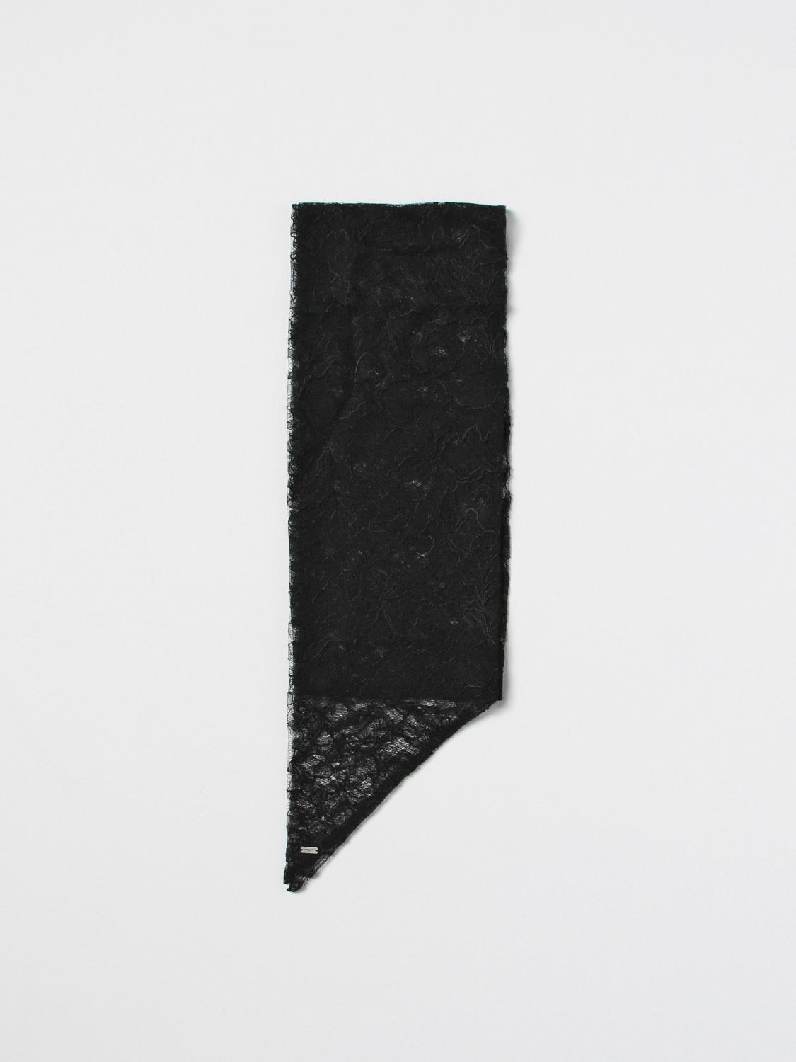 SAINT LAURENT FOULARD: Foulard Saint Laurent in pizzo, Nero - Img 1