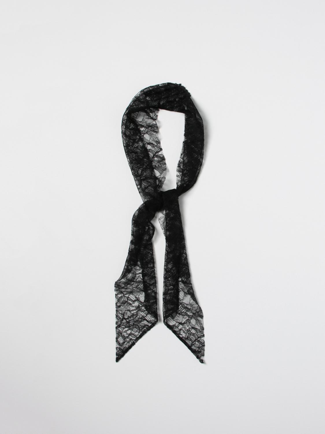 SAINT LAURENT FOULARD: Foulard Saint Laurent in pizzo, Nero - Img 2