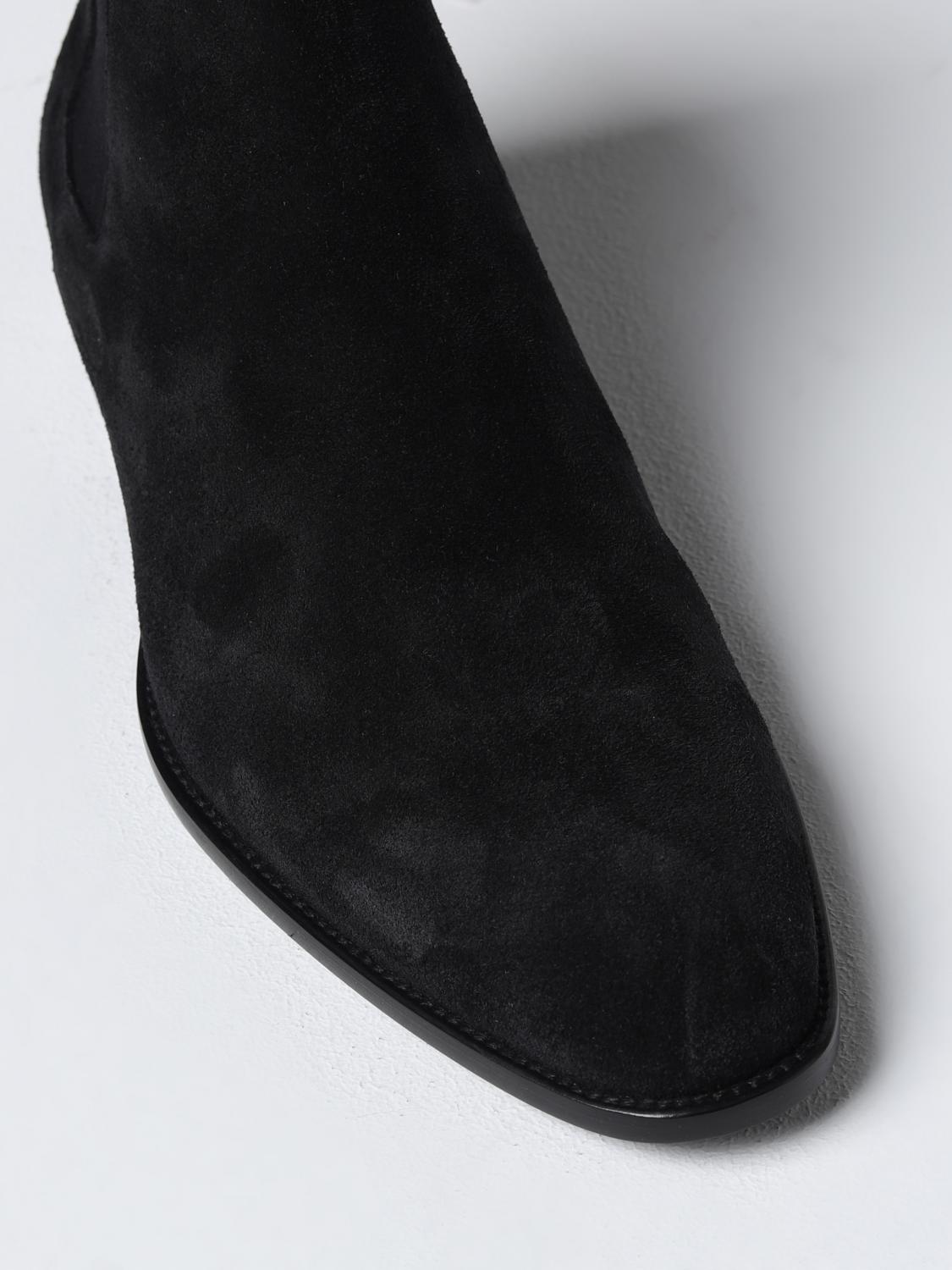 SAINT LAURENT BOOT: Wyatt Saint Laurent ankle boots in suede, Black - Img 4
