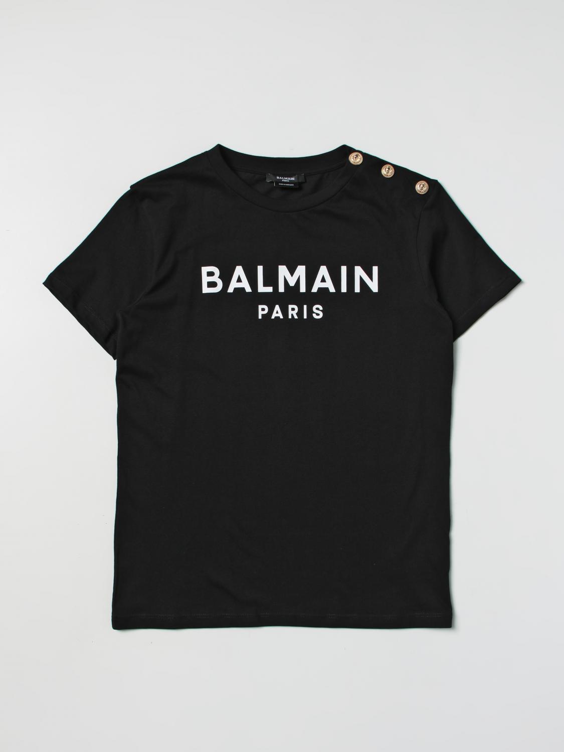 BALMAIN CAMISETA: Camiseta niños Balmain Kids, Negro - Img 1